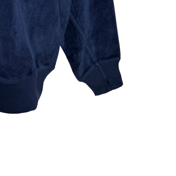 THE GREAT. The College Sweatshirt navy blue velour Women's Size 1 Small - Picture 7 of 12